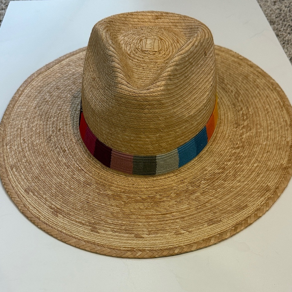 Chic Straw Hat with Multicolor Band